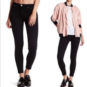 Hudson Jeans Natalie Midrise Ankle Raw Hem Black Jeans 27